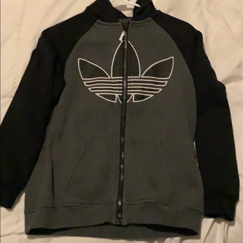 grey and black adidas sweater